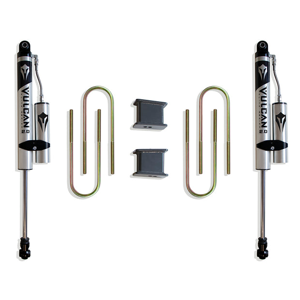 2002-2008 RAM 1500 (5-LUG) 2WD 4" REAR LIFT BOX KIT W/ VULCAN RESERVOIR SHOCKS