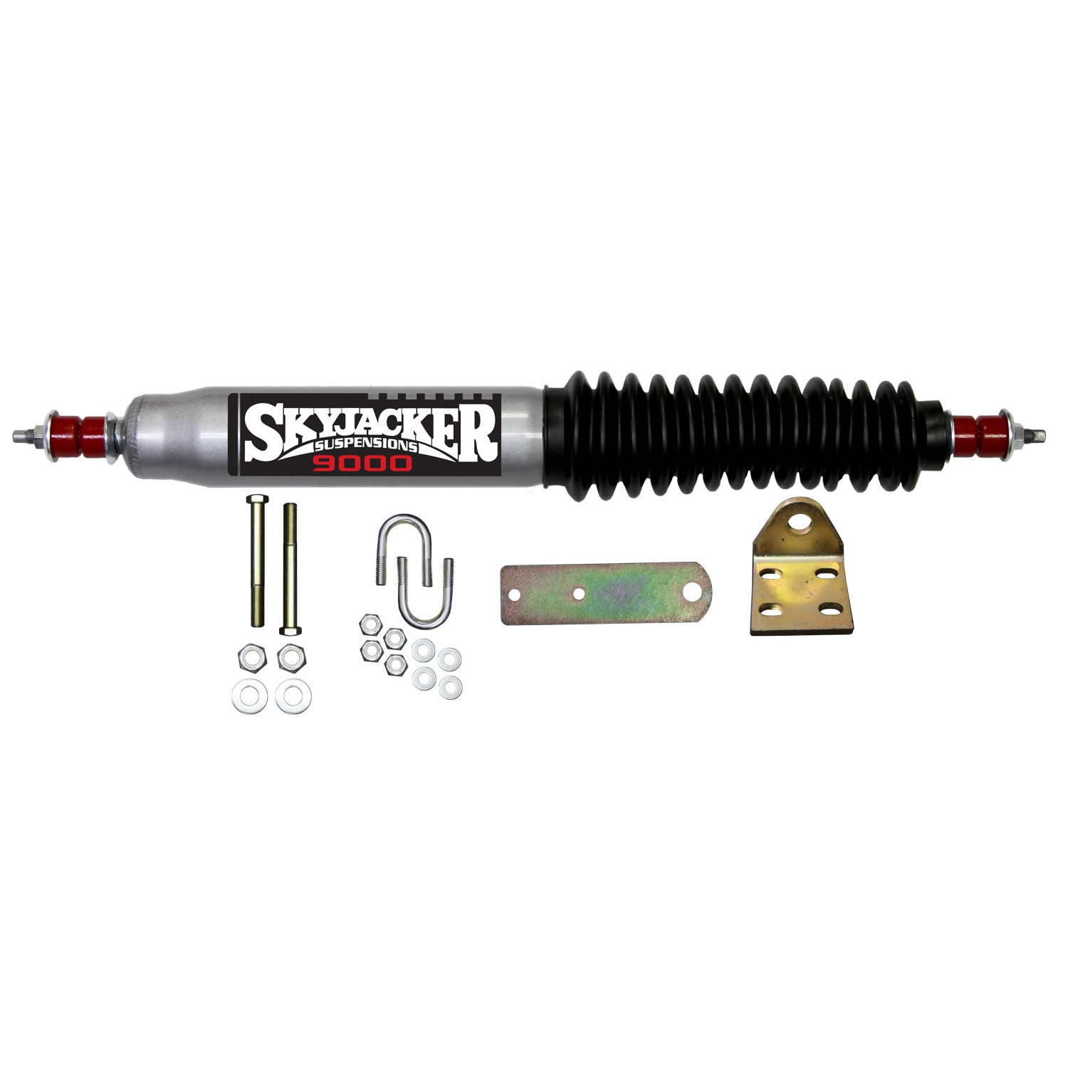 Steering Stabilizer Single Kit Silver w/Black Boot 87-95 Jeep Wrangler Skyjacker