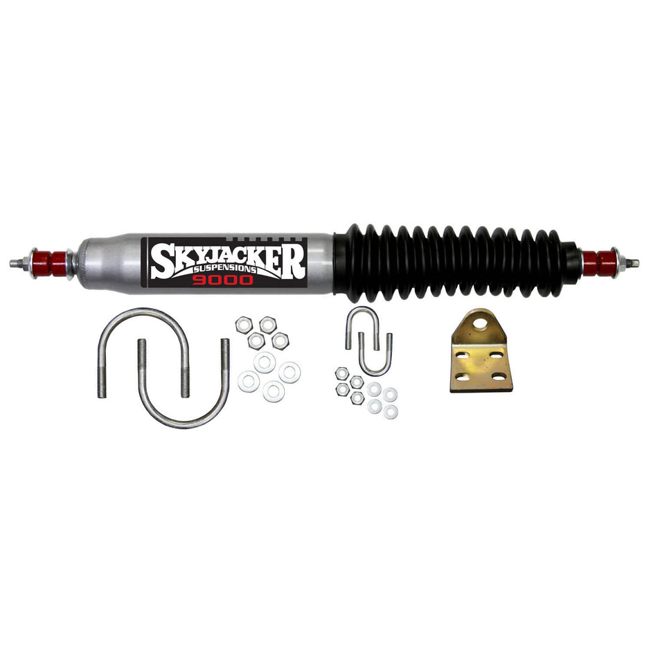Steering Stabilizer Single Kit For Use w/Straight Axle Silver w/Black Boot Skyjacker