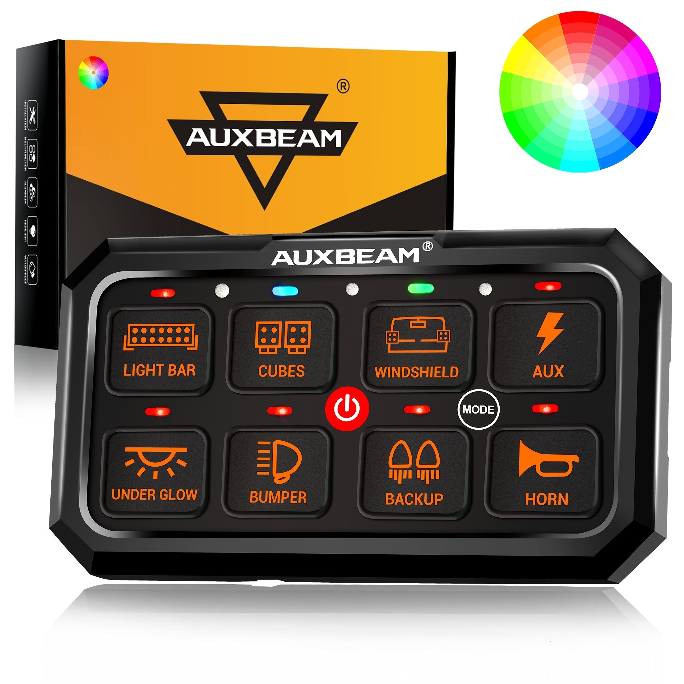 RA80 XL RGB Switch Panel, Larger Size, Toggle/ Momentary/ Pulsed Mode Supported