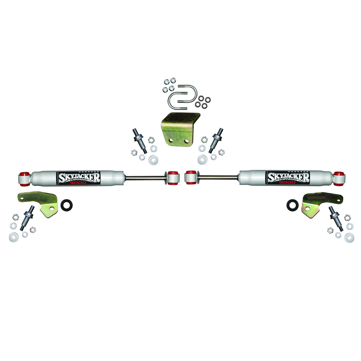Steering Stabilizer Dual Kit Silver Boots Sold Separately Skyjacker