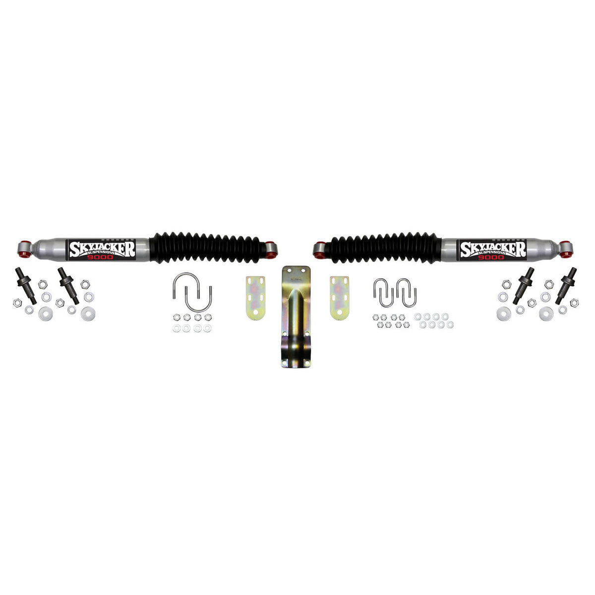 Steering Stabilizer Dual Kit 59-79 F-250/F-350 Silver w/Black Boots Skyjacker