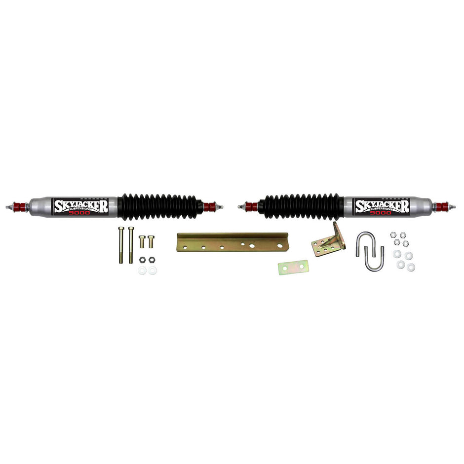 Steering Stabilizer Dual Kit Silver w/Black Boots 83-97 Ford Ranger 84-90 Ford Bronco II 91-94 Ford Explorer Skyjacker
