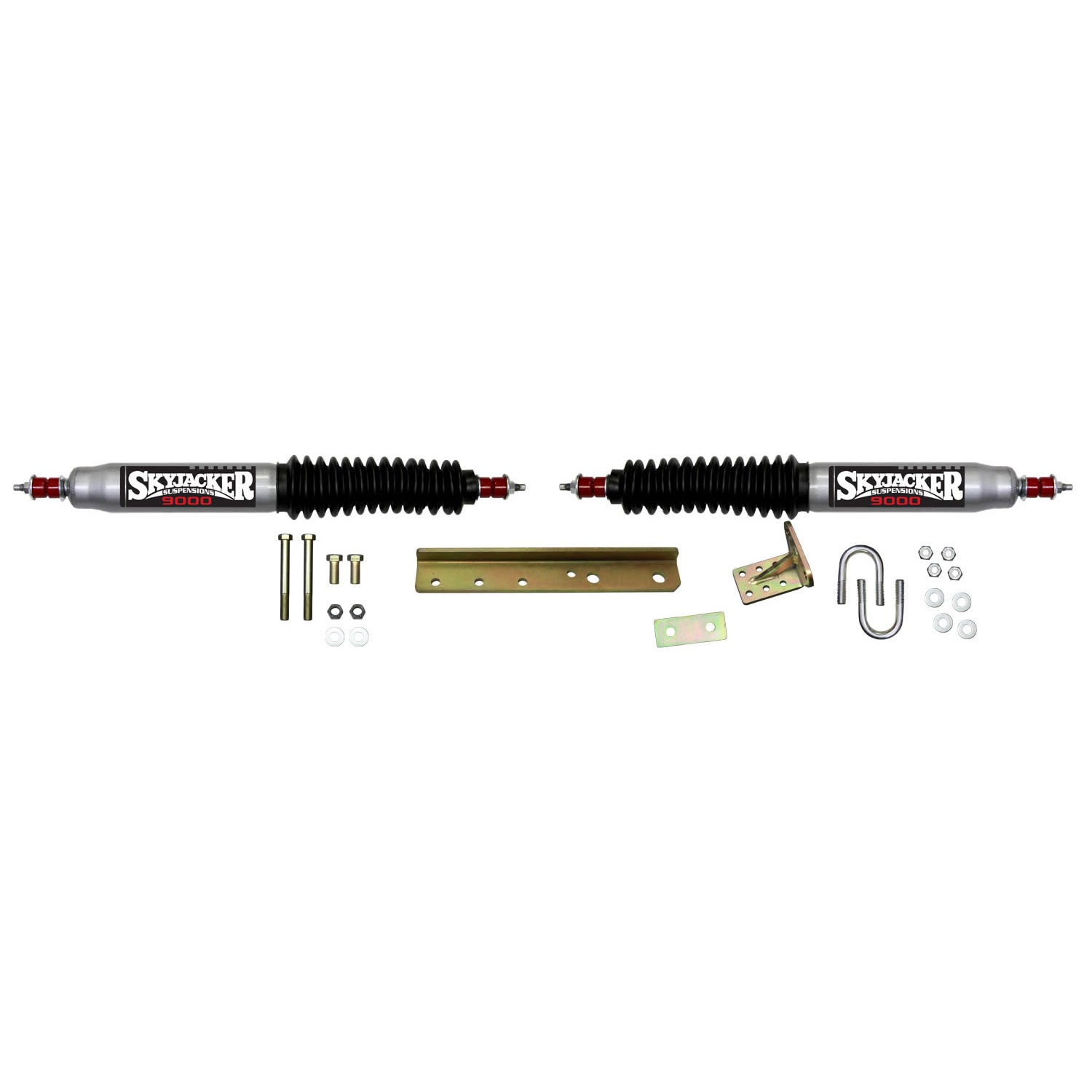 Steering Stabilizer Dual Kit Silver w/Black Boots 83-97 Ford Ranger 84-90 Ford Bronco II 91-94 Ford Explorer Skyjacker