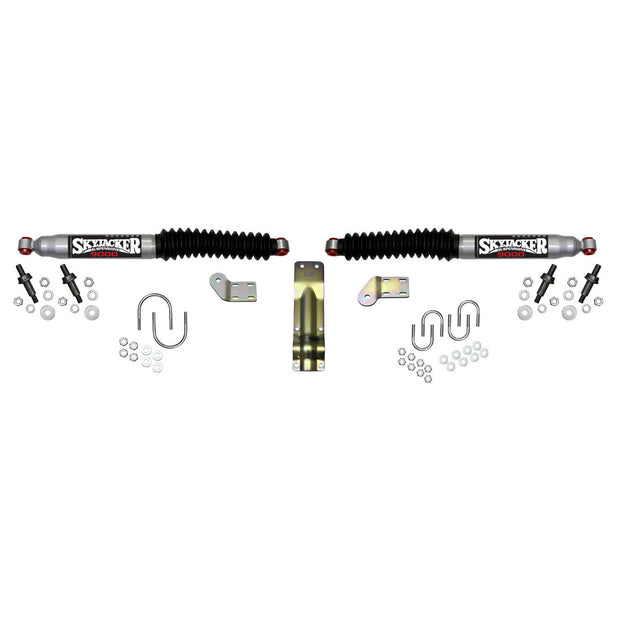 Steering Stabilizer Dual Kit Silver w/Black Boots 05-18 Ford F-350/F-250 Super Duty Skyjacker