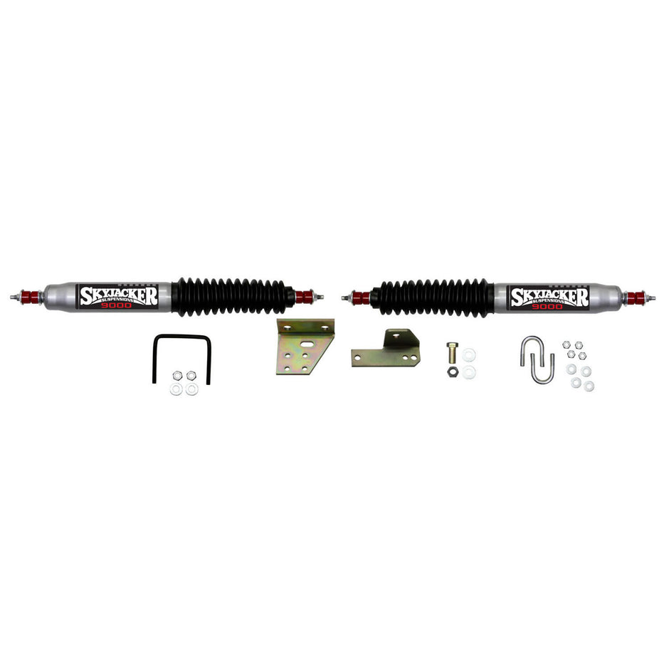 Steering Stabilizer Dual Kit Silver w/Black Boots 79-83 Toyota Pickup Skyjacker