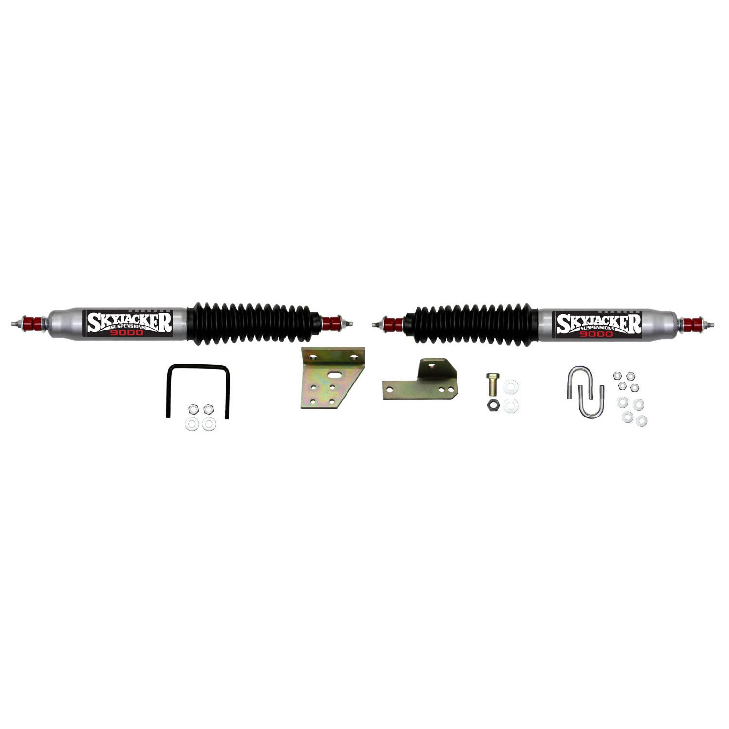 Steering Stabilizer Dual Kit Silver w/Black Boots 79-83 Toyota Pickup Skyjacker