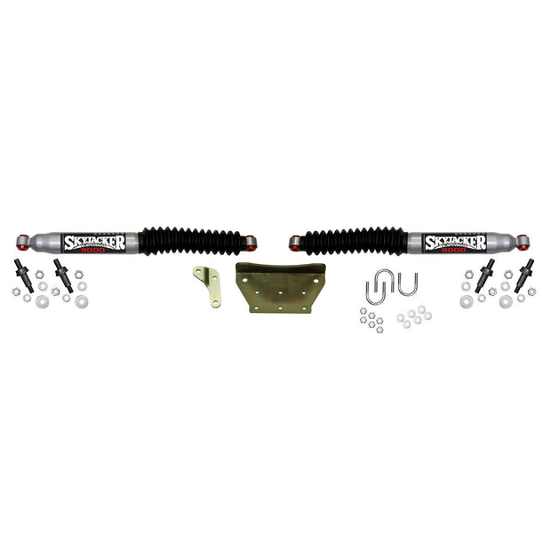 Steering Stabilizer Dual Kit Silver w/Black Boots 99 Ford F-250 99-04 Ford F-250 Super Duty 99-04 Ford F-350 Super Duty 00-05 Ford Excursion Skyjacker