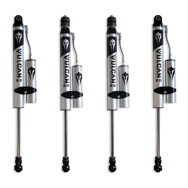 2013-2024 RAM 3500 4WD F&R VULCAN SERIES RESERVOIR SHOCKS - 4" LIFT HEIGHT (W/O FACTORY REAR AIR RIDE)