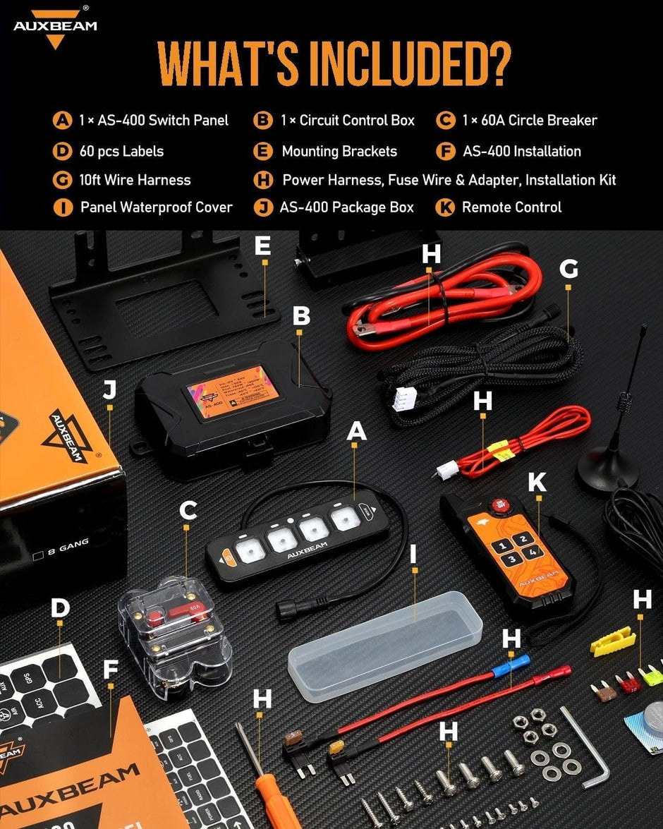 AS Series 4 Gang (AS-400) RGB Slim Switch Panel with APP&Remote Control, Toggle/ Momentary/ Pulsed Mode Supported(One-Sided Outlet)