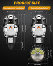 (2pcs/Set)3 Inch Bi-LED Projector Headlight with Assist Light 108W 6000K Non-Destructive & Retrofit Compatible Upgrade Kit-C6 Triple Beam Laser