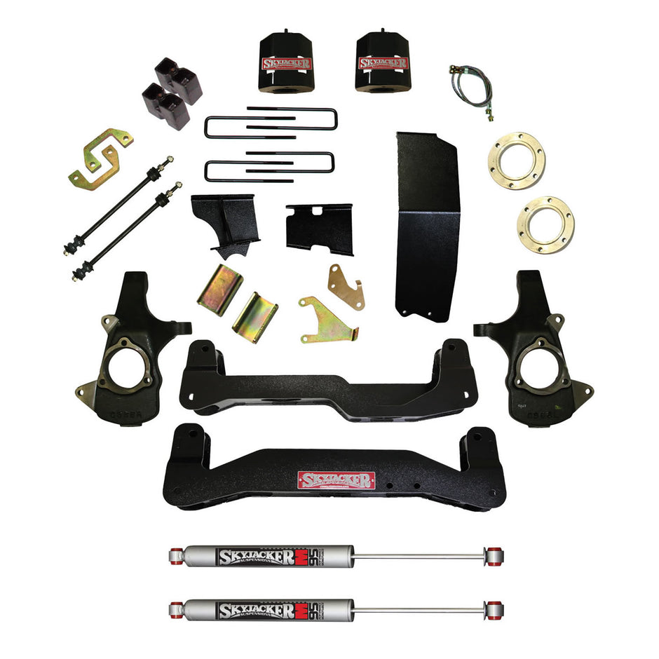 Suspension Lift Kit 14-17 Silverado/Sierra 1500 w/Shock M95 Performance Shocks 6-7 Inch Lift Incl. Front Spacers Blocks U Bolts For Use w/Aluminum Knuckles Skyjacker