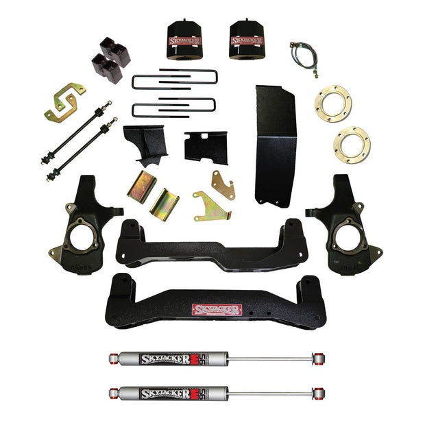 Suspension Lift Kit 14-17 Silverado/Sierra 1500 w/Shock M95 Performance Shocks 6-7 Inch Lift Incl. Front Spacers Blocks U Bolts For Use w/Aluminum Knuckles Skyjacker