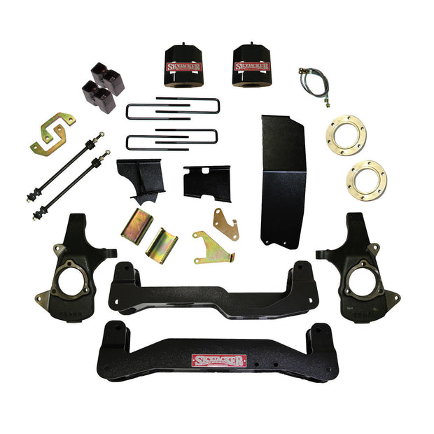 Lift Kit 6-7 Inch Lift 14-16 Silverado/Sierra 1500 Includes Front Upper/Lower Strut Spacers Front/Rear Crossmembrs For Use w/Models w/Steel Steering Knuckles/Control Arms Skyjacker