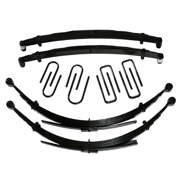 Lift Kit 2.5 Inch Lift 69-73 Chevrolet K10 Pickup 69-72 Chevrolet K20 Pickup 69-72 GMC K15/K1500 Pickup 69-72 GMC K25/K2500 Pickup For Use w/52 Inch Rear Springs Includes Front/Rear Leaf Springs Front/Rear U Bolt Kits Bushing Kit Skyjacker