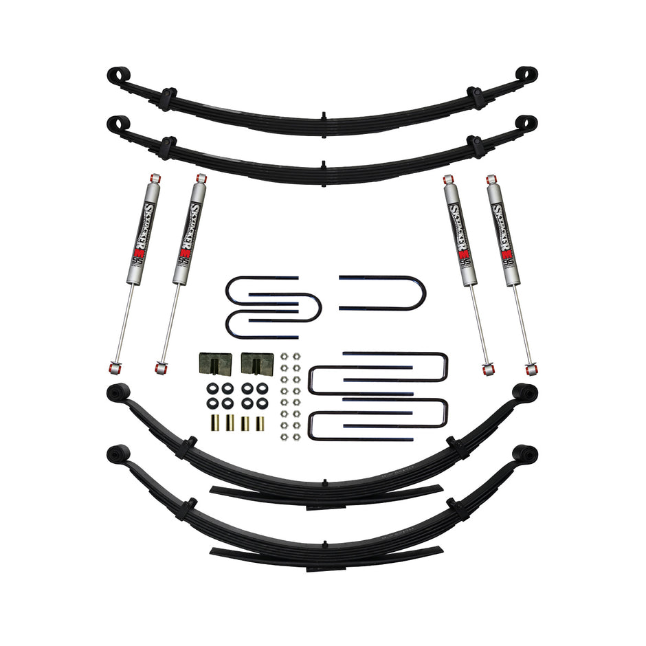 Suspension Lift Kit w/Shock M95 Performance Shocks 4 Inch Lift Incl. Front/Rear Leaf Springs Front/Rear U Bolt Kits Bushing Kit Skyjacker