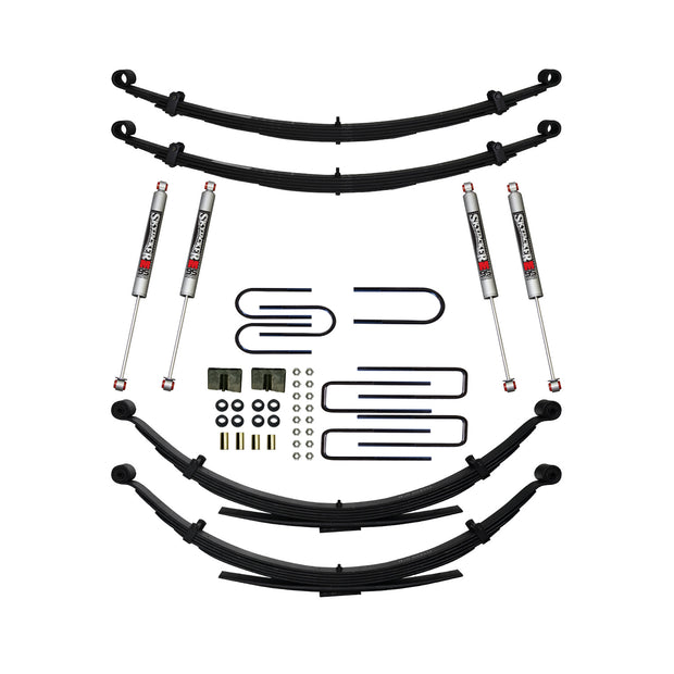 Suspension Lift Kit w/Shock M95 Performance Shocks 4 Inch Lift Incl. Front/Rear Leaf Springs Front/Rear U Bolt Kits Bushing Kit Skyjacker