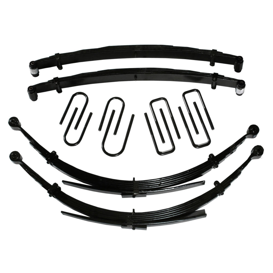Lift Kit 8 Inch Lift 69-73 K10 Pickup 69-72 Chevrolet K20 K15/K1500 Pickup K25/K2500 For Use w/52 Inch Rear Springs Includes Front/Rear Leaf Springs Front/Rear U Bolt Kits Bushing Kit Brake Line Brackets Skyjacker