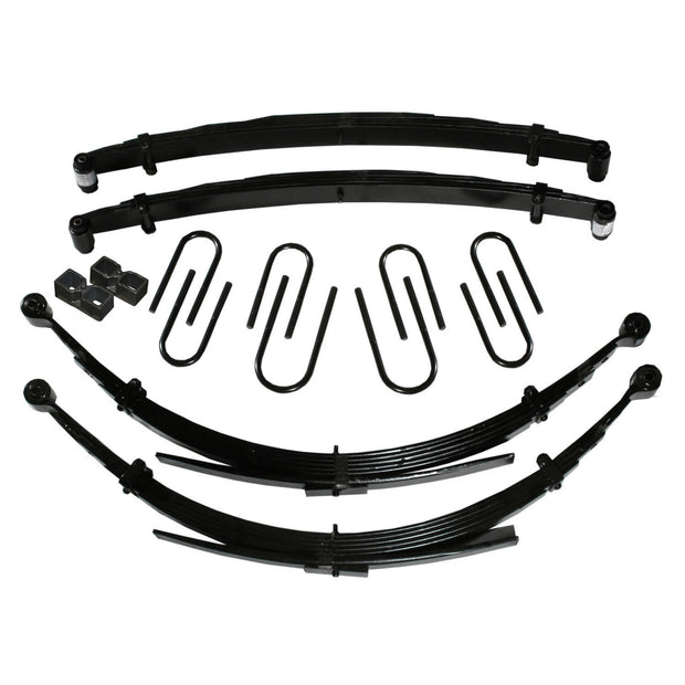 Lift Kit 8 Inch Lift For Use w/56 Inch Rear Spring 69-72 K10, K20 69-72 GMC K15/K1500, K25/K2500 Includes Front/Rear Leaf Springs Front/Rear U Bolt Kit Bushing Kits 2 Inch Rear Blocks Brake Line Brackets Skyjacker