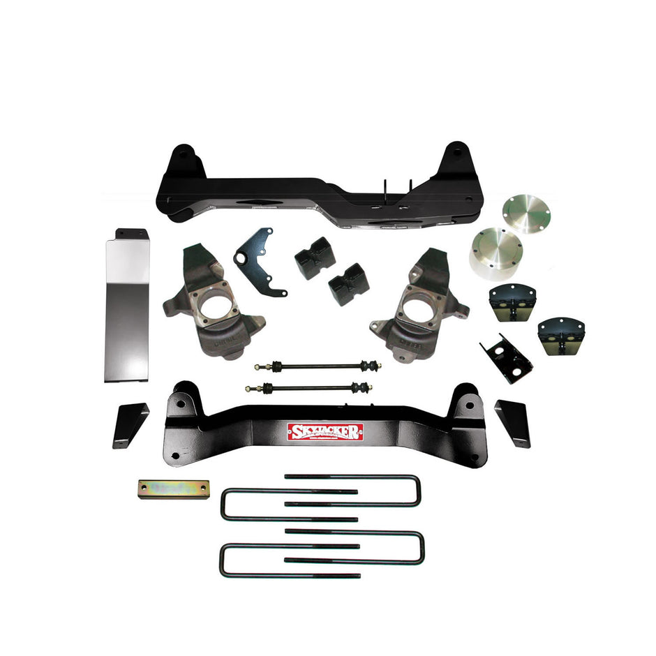 Lift Kit 6 Inch Lift  01-06 Silverado/Sierra W/Cross Members Differential Drop Bracket CV Spacer Rear Block U Bolt Knuckles Skid Plates Torsion Bar Drop Bracket Skyjacker