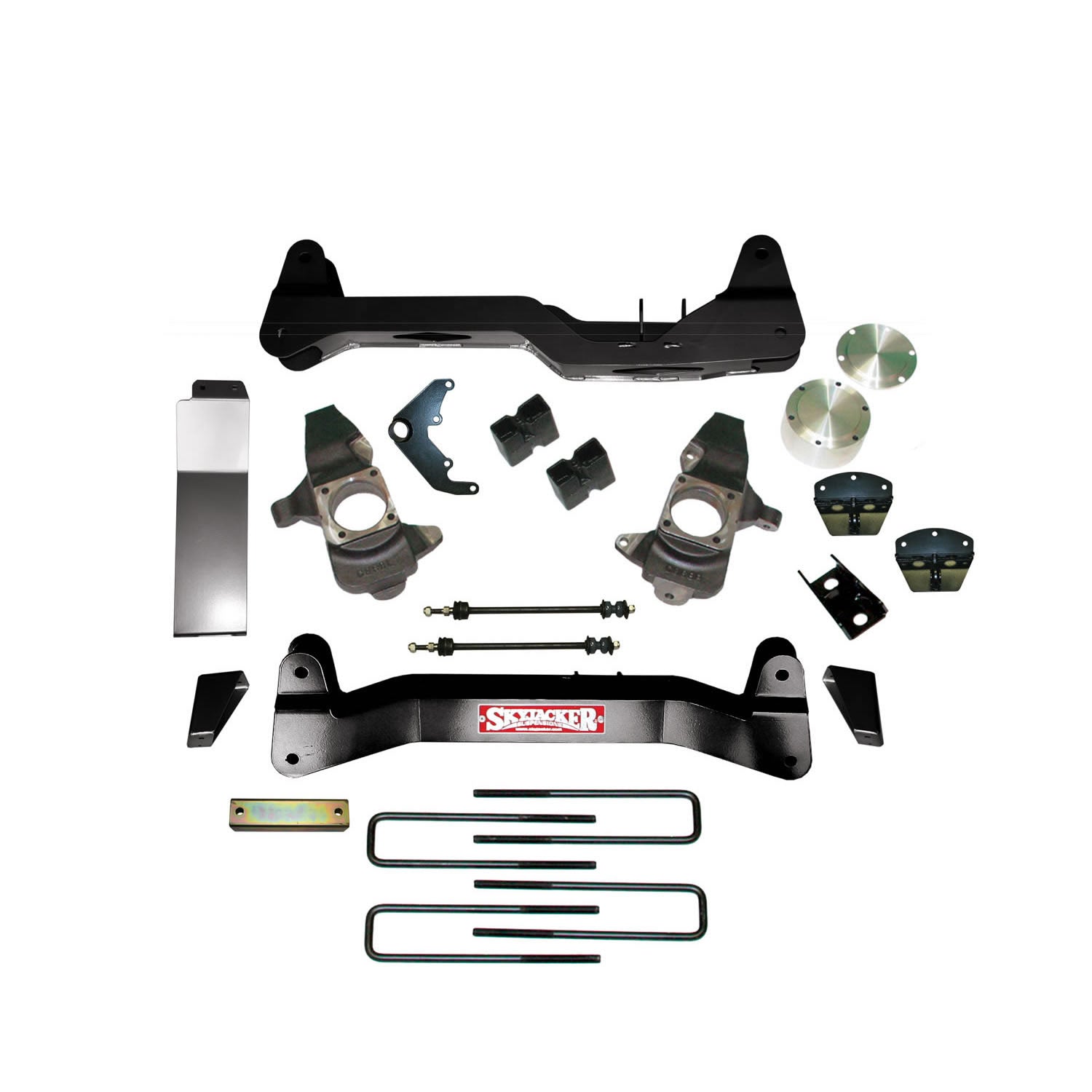 Lift Kit 6 Inch Lift  01-06 Silverado/Sierra W/Cross Members Differential Drop Bracket CV Spacer Rear Block U Bolt Knuckles Skid Plates Torsion Bar Drop Bracket Skyjacker