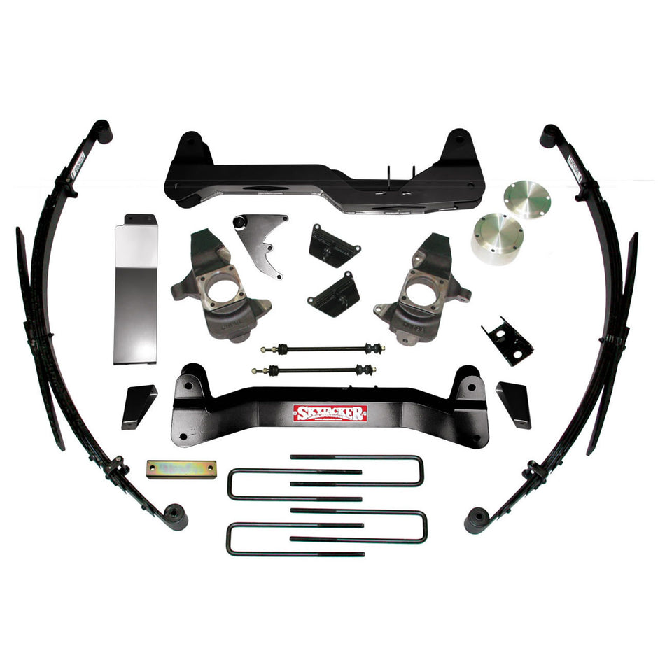Lift Kit 6 Inch Lift 01-10 Silverado/Sierra 2500 HD Includes Rear Springs Knuckles Torsion Bar Drop Bracket No Skid Plate Skyjacker