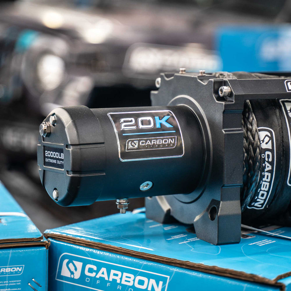 Carbon Scout Pro 20000lb Extreme Duty Truck Winch 24V — Choose Your Colour