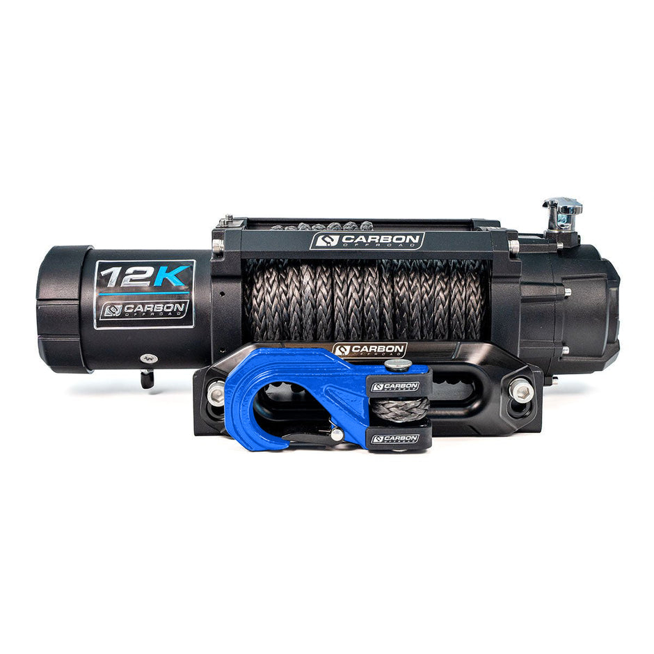 Carbon 12K 12000lb Winch V3X with MegaPro Hook — Choose Your Colour