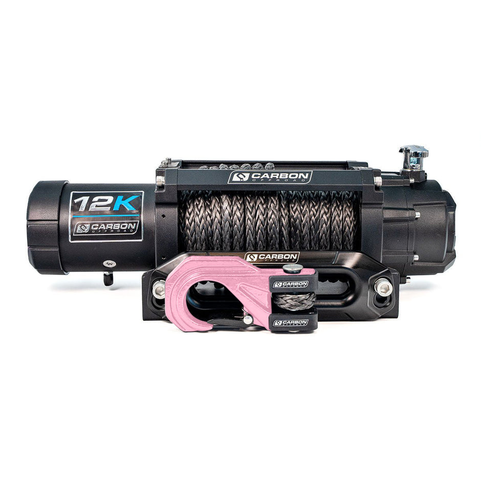 Carbon 12K 12000lb Winch V3X with MegaPro Hook — Choose Your Colour