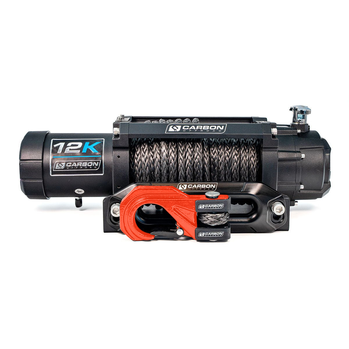 Carbon 12K 12000lb Winch V3X with MegaPro Hook 24V — Choose Your Colour