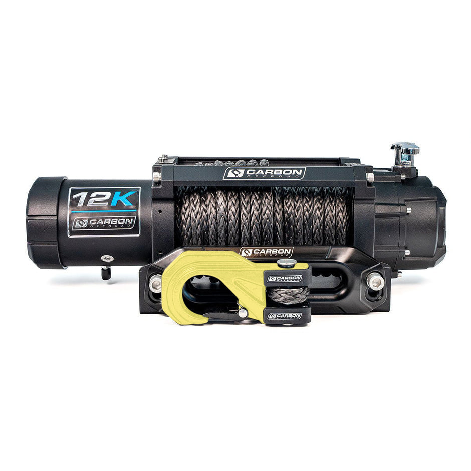 Carbon 12K 12000lb Winch V3X with MegaPro Hook — Choose Your Colour