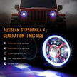 (2pcs/set) 9 inch RGB Headlights Replacement Bluetooth control for Jeep Wrangler JL JLU Sport Rubicon Sahara Gladiator JT 2019 2020 w/ DRL Angle Adjustable