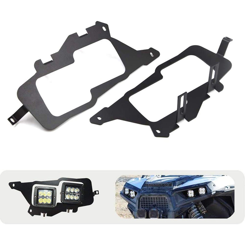 3 Inch LED Pods Light Spot/Flood Beam with Wiring Harness & LED Pod Lights Mounting Brackets Combo for 2014-2021 Polaris RZR 900 1000 ＆ TURBO RI