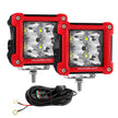 3 Inch 40W Spot/Flood Beam LED Pods Light + Universal LED Working Lights Mounting Brackets