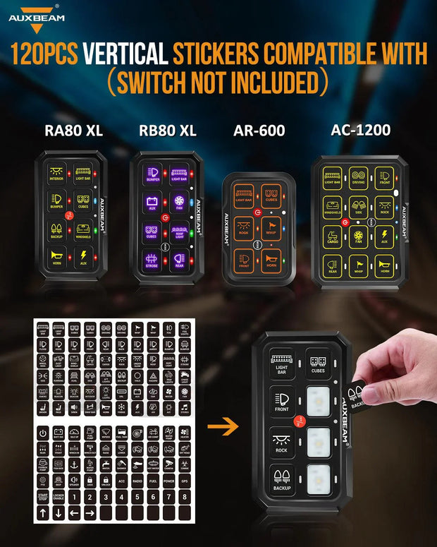 120 Universal Stickers for AC-1200/AR-600/RA80 XL/RB80 XL Switch Panel
