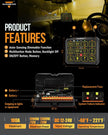 AC Series 12 Gang (AC-1200) RGB Switch Panel with APP&Remote Control, Toggle/ Momentary/ Pulsed Mode Supported(One-Sided Outlet)