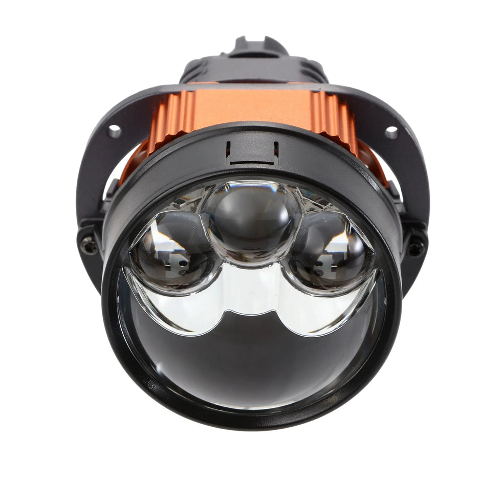 (2pcs/Set)2.5 Inch 100W 6000K Bi-LED Projector Headlight with 3 Direct Laser High Beam Lenses S8 Series – Non-Destructive Installation-S8 Triple Laser
