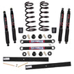 Suspension Lift Kit w/Shock Black MAX Shocks 2-2.5 Inch Lift Incl. Front Coil Springs Rear Add-A-Leafs Lower Link Bump Stops Skyjacker