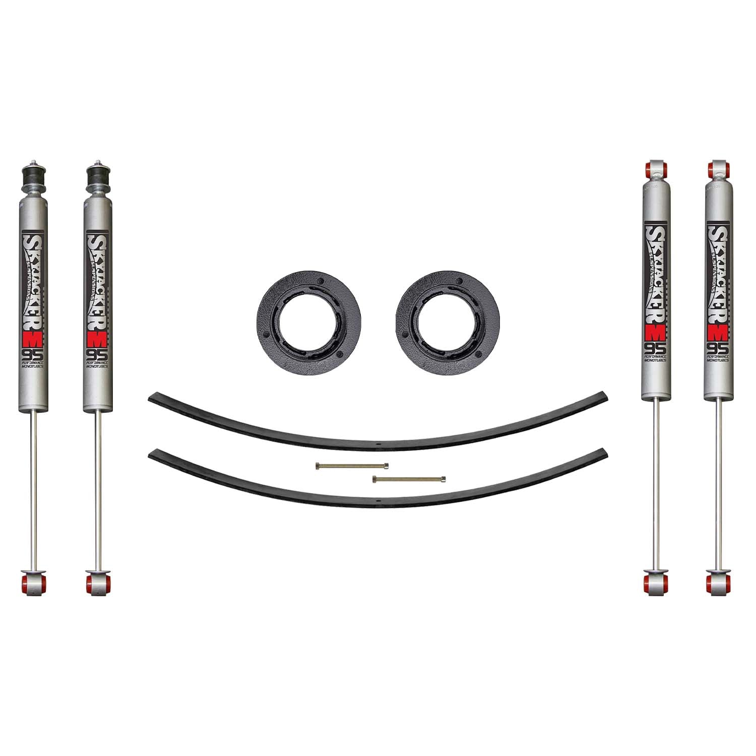 Suspension Lift Kit w/Shock M95 Performance Shocks 2.5 Inch Lift Incl. Front Spacer Kit  Heavy Duty Add-A-Leaf Skyjacker