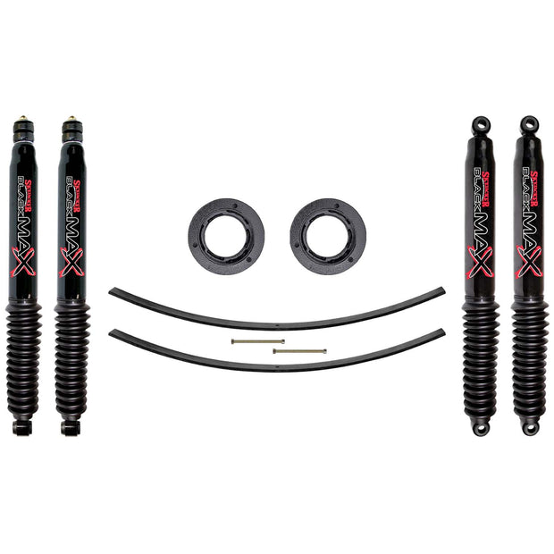 Suspension Lift Kit w/Shock Black MAX Shocks 2.5 Inch Lift Incl. Front Spacer Kit Add-A-Leaf Skyjacker