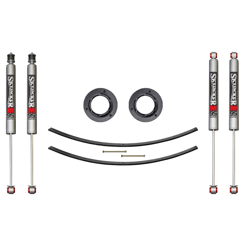 Suspension Lift Kit w/Shock M95 Performance Shocks 2.5 Inch Lift Incl. Front Spacer Kit Add-A-Leaf Skyjacker