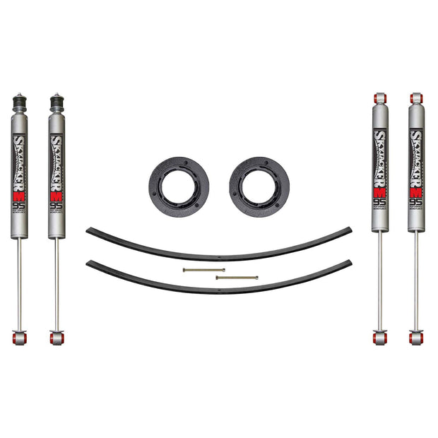 Suspension Lift Kit w/Shock M95 Performance Shocks 2.5 Inch Lift Incl. Front Spacer Kit Add-A-Leaf Skyjacker