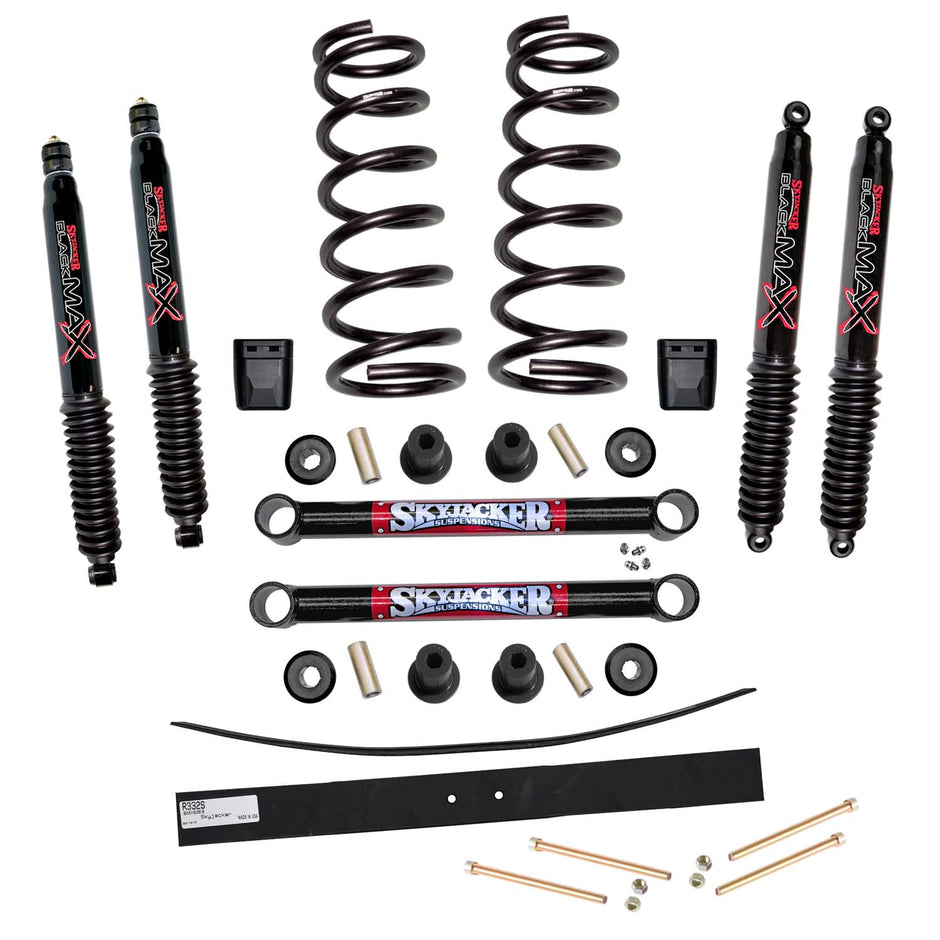 Suspension Lift Kit w/Shock Black MAX Shocks 2.5-3.5 Inch Lift Incl. Front Springs Add-A-Leafs Skyjacker