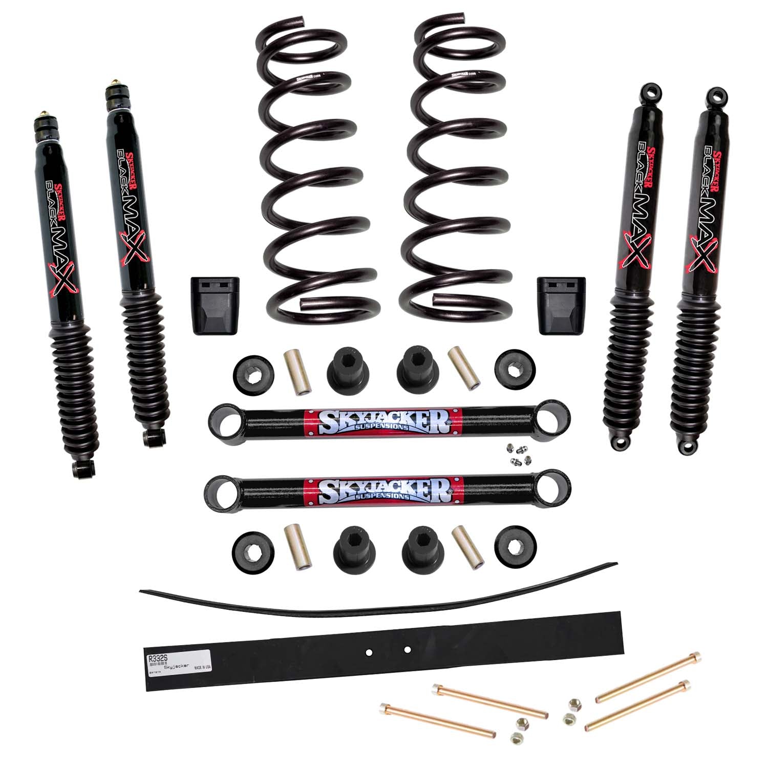Suspension Lift Kit w/Shock Black MAX Shocks 2.5-3.5 Inch Lift Incl. Front Springs Add-A-Leafs Skyjacker