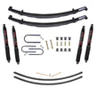 Suspension Lift Kit w/Shock Black MAX Shocks 4 Inch Lift Incl. Front Leaf Springs Front U Bolt Kit Front Bushing Kit Rear Add-A-Leafs Skyjacker