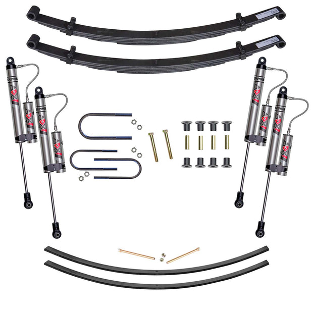 Lift Kit 4 Inch Lift Includes Front Leaf Springs Front U Bolt Kit Front Bushing Kit Rear Add-A-Leafs Skyjacker