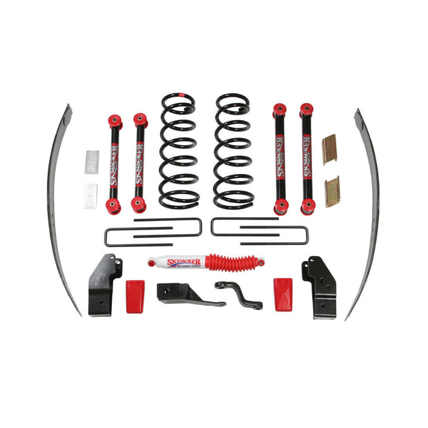 Class I Lift Kit 4-4.5 Inch Lift Includes Front Coil Springs Pitman Arm Bump Stops Rear Add-A-Leafs Rear U Bolts Vent Hose Steering Stabilizer 00-02 Dodge Ram 2500 Skyjacker