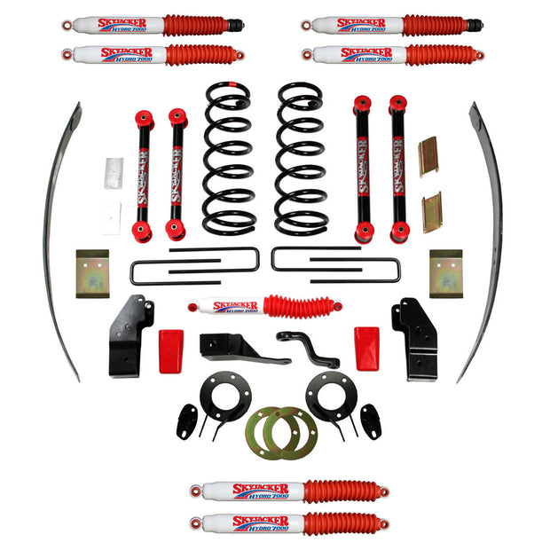 Suspension Lift Kit w/Shock 4-4.5 Inch Lift Class II All 4 Shocks 00-01 Dodge Ram 2500 00-01 Dodge Ram 3500 Skyjacker