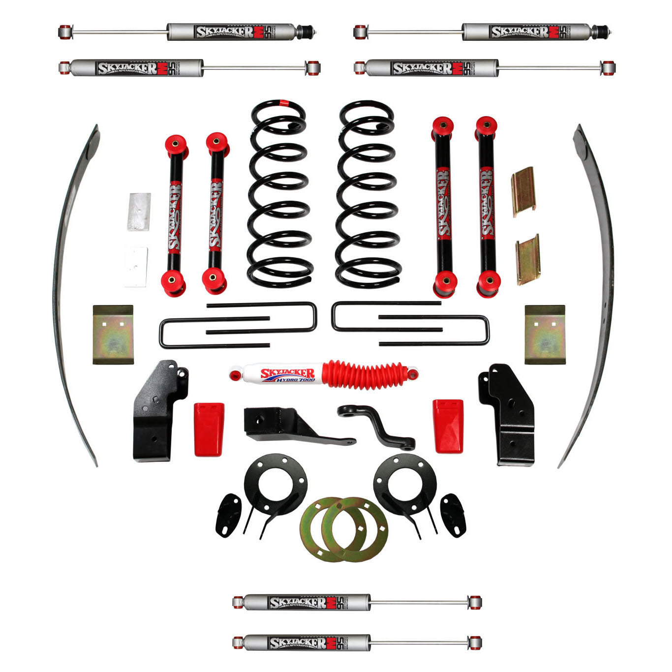 Suspension Lift Kit w/Shock M95 Performance Shocks 4-4.5 Inch Lift Class II All 4 Shocks 00-01 Dodge Ram 2500 00-01 Dodge Ram 3500 Skyjacker