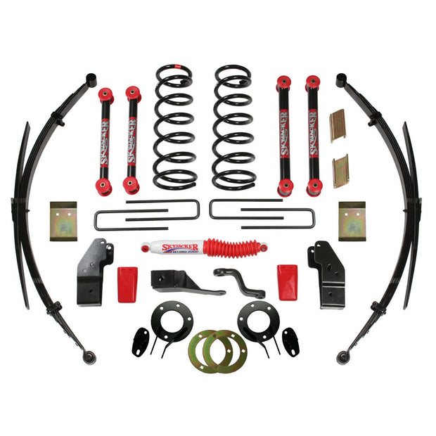 Class II Lift Kit 4-4.5 Inch Lift Includes Front Coil/Rear Leaf Springs Pitman Arm Bump Stops Rear U Bolts Vent Hose Steering Stabilizer Dual Shock Bracket 00-01 Dodge Ram 2500 00-01 Dodge Ram 3500 Skyjacker